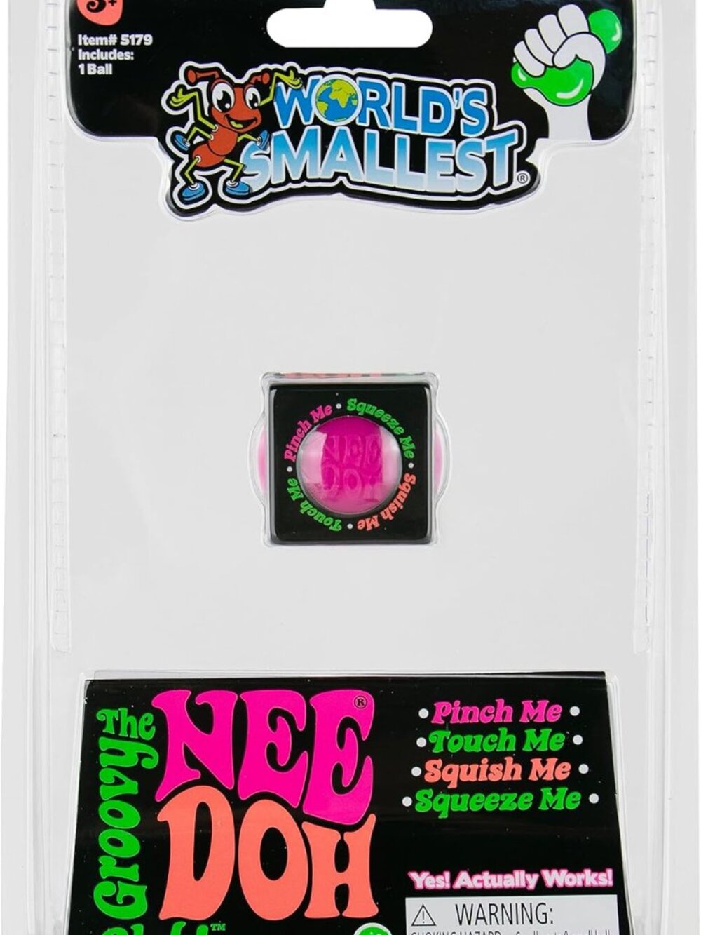 NEW Schylling World's Smallest Needoh Squeezable Stress Ball Pink